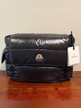 Moncler Black Quilted Puffer Mommy Bag NWT
